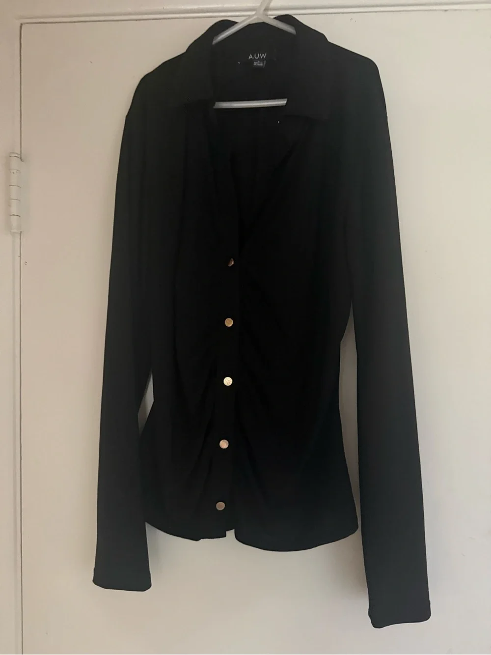 AUW Black Top with golden buttons
